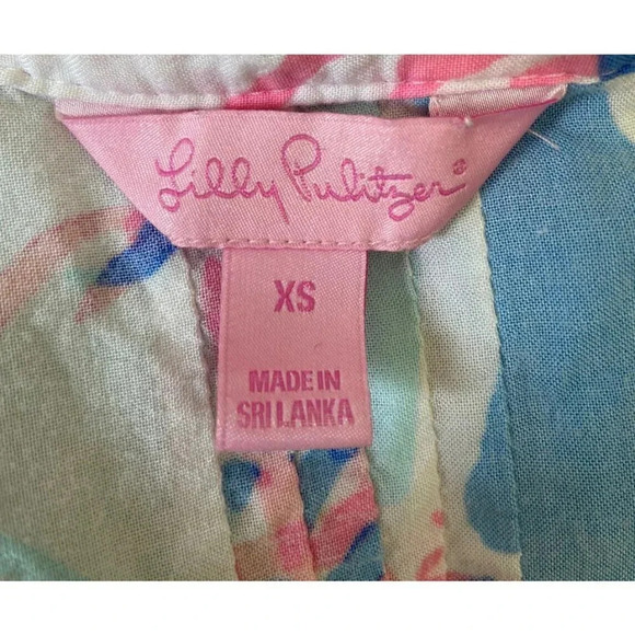 Lilly Pulitzer Sarasota Tunic Dress Pintuck Pleats Pink Blue Green XS - Picture 4 of 6